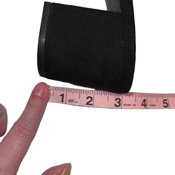 American Eagle Women Black Suede Slip On Mule Block Heel Open Toe Size‎ 9 Shoe - Picture 9 of 10